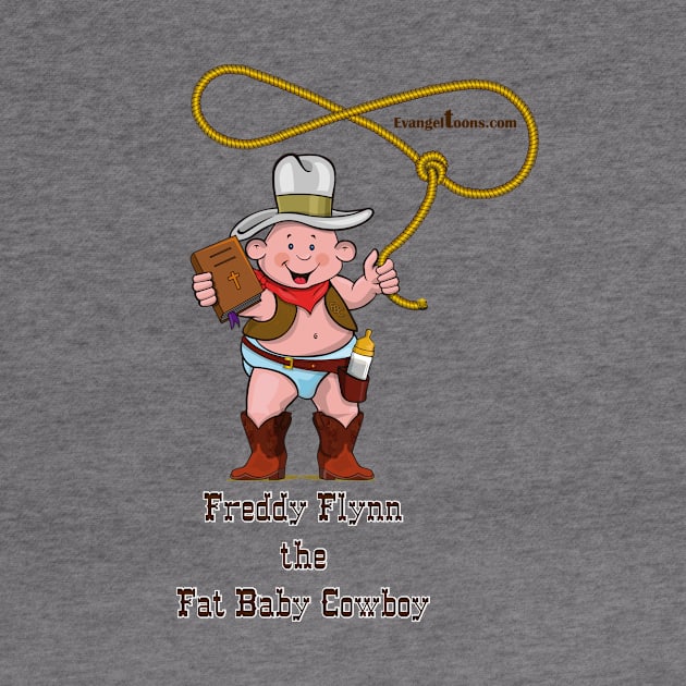 Freddy Flynn, the Fat Baby Cowboy Open Range pose. by Evangeltoons